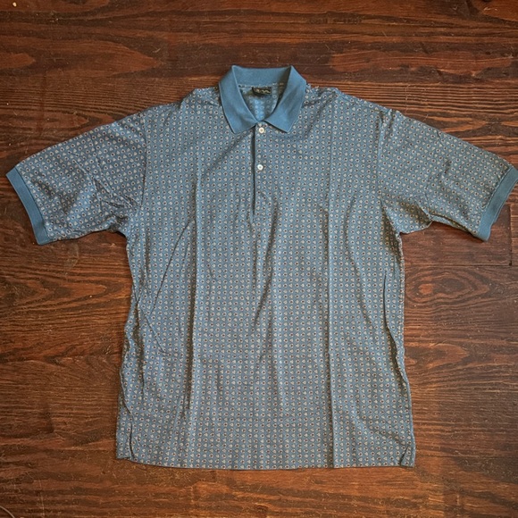 Bobby Jones Men's Blue Geometric Pattern Polo Shirt XL - Picture 1 of 3